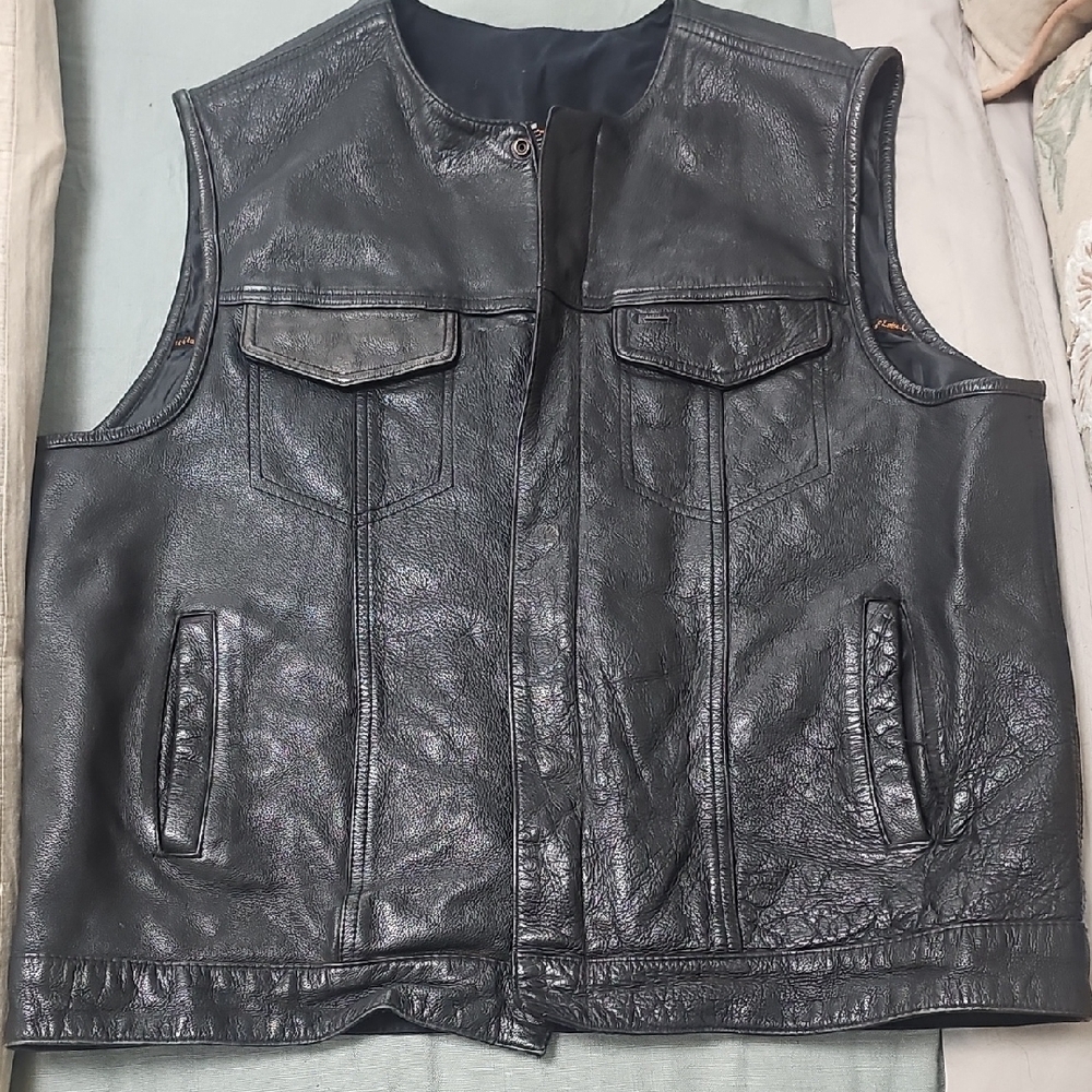 First Classics Mens Leather Vest Size 3x